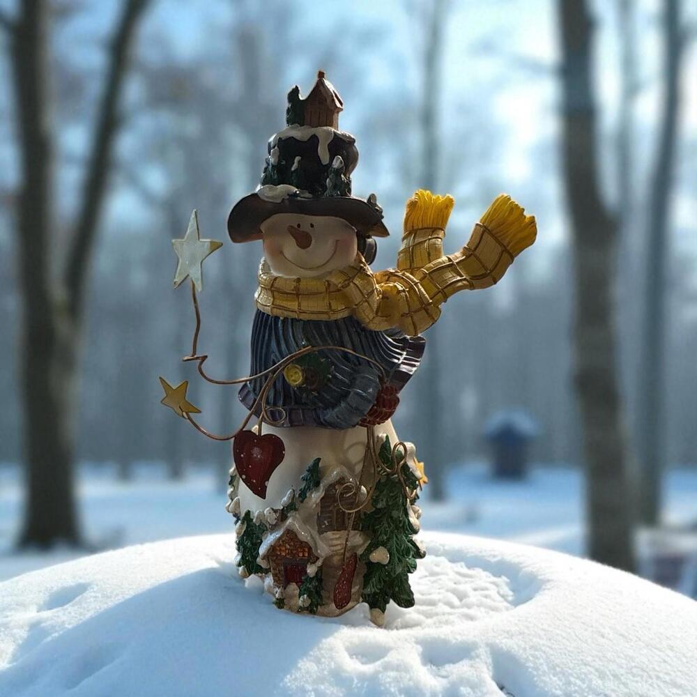 CHRISTMAS HOMCO Snowman Figurine LET'S Celebrate Home Interiors  8"tall